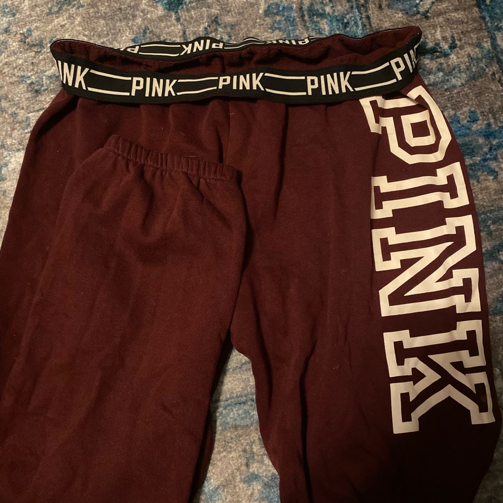 PINK Victoria's Secret Brown Sweatpants with Elastic Waistband